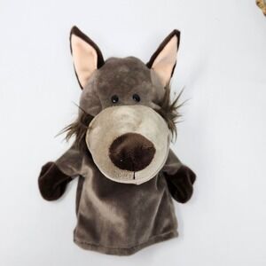 Wolf Hand Puppet Plush Stuffed Animal Toy Play Brown‎